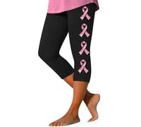 Running Jogger Women’s Sweatpants with Pockets Women's Simple Conventional Printing Breast Cancer Awareness Pants Women Pants Jumpsuits (Black, L)