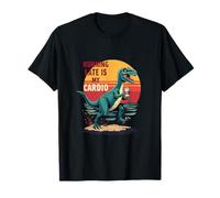 Running Late is My Cardio - Dino Coffee Humor T-Shirt