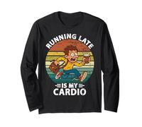Running Late Is My Cardio Funny Running Late Vintage Long Sleeve T-Shirt