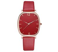 Running Leather Color Strap Quartz Solid Watches Watches Secon for Women Sport Watch Sports Watch The (Red, One Size)