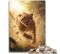 Running Leopard Adult Jigsaw Puzzles 2000 Pieces,Staycation Kill Time Every Piece Is Unique - Challenging Family Fun Game (70X100cm)