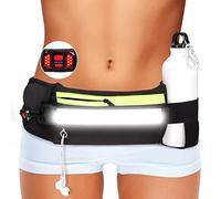 Running Light, 1000Lumens Running Belt Running Gear with 230°Rechargeable Night Running Light for Phone Waist Bag Light with Water Bottle Holder Slim Running Belt for Runners Sports Jogging Walking,