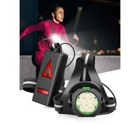 Running Lights for Runners, 7 Lamp Strong Light Running Torch Beads, Max 12H Run Time, 90° Adjustable Angle 3 Lights Modes Waterproof Chest Light for Outdoor Sports, Dog Walking Jogging, Night Fishing