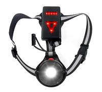 Running Lights for Runners Chest Lamp USB Rechargeable Front Lamp Rear Safe Run Light 90°Adjustable Angle with Reflective Straps for Runners Running Torch for Night Running Jogging Camping Dog Walking