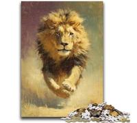 Running Lion Jigsaw Puzzles for Teenagers,Challenging Game Toys Every Piece Is Unique - Challenging Family Fun Game (50x75cm)