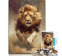 Running Lion Jigsaw Puzzles for Teenagers,Help The Brain Exercise Addictive Toys to Cultivate Patience A Work of Art 38x26cm
