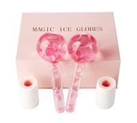 Running Man Ice Globes for Face-Tighten Skin and Reduce Puffiness, Facial Globes-Cold or Hot Massagers Globe, Facials, Face Enhance Circulation Relieve Dark Circles (Pink)