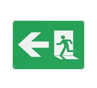 Running Man Left Arrow Sign 12 X 8 Inches Aluminum Sign Reflective - Uv Protected, Waterproof, Weatherproof And Fade Resistant - 4Pre-Drilled Holes