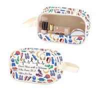 Running Marathon Clear Makeup Bag Don't Mess with A Woman Who Runs 26.2 Miles PU Leather Cosmetic Bag with Handle (26.2 PU)