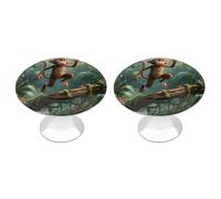 Running Monkey Cabinet Knobs, 2-Pack Silver Stainless Steel Drawer Pulls with Screws, Elegant Hardware for Dressers, Kitchen,Cabinets & Desks