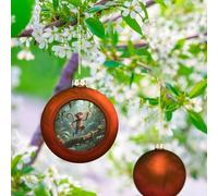 Running Monkey Christmas Ball Ornaments - 3 Inch Shatterproof Christmas Tree Decorations, Red Xmas Hanging Balls for Tree Decor, Holiday Wedding Party Decorative Pendants