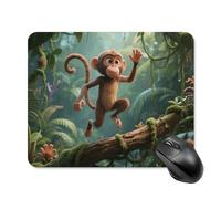 Running Monkey Mouse Pad Square Mice Mat Waterproof Computer Mousepad with Non-Slip Rubber Base Wireless Mice Pad for Laptop Office Home Personalized Gaming Mousepad 20 * 25cm