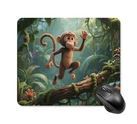 Running Monkey Mouse Pad Square Mice Mat Waterproof Computer Mousepad with Non-Slip Rubber Base Wireless Mice Pad for Laptop Office Home Personalized Gaming Mousepad 25 * 30cm