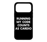 Running My Code Counts as Cardio Funny Programming Meme Case for iPhone 17 Pro Max