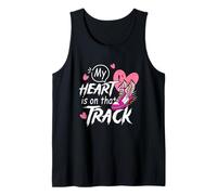 Running My Heart is On That Track and Field Mom Mothers Day Tank Top