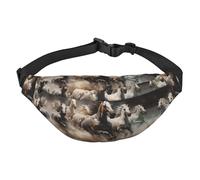 Running of the Horses Large Fashion Crossbody Waist Bag, Travel Casual Boys Waist Bag, Suitable for Sports, Running, Cycling, Traveling, Fishing