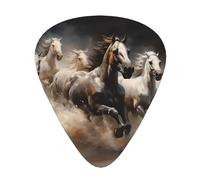 Running of the Horses Wear-resistant guitar picks, thin, medium, heavy, 12 pieces of guitar picks, suitable for guitar, bass, electric guitar, ukulele,