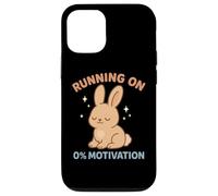 Running On 0% Motivation Funny Lazy Bunny Rabbit Cozy Apathy Case for iPhone 12/12 Pro