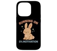 Running On 0% Motivation Funny Lazy Bunny Rabbit Cozy Apathy Case for iPhone 14 Pro