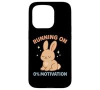 Running On 0% Motivation Funny Lazy Bunny Rabbit Cozy Apathy Case for iPhone 15 Pro