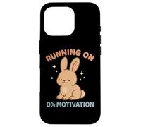 Running On 0% Motivation Funny Lazy Bunny Rabbit Cozy Apathy Case for iPhone 16 Pro