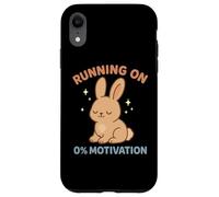 Running On 0% Motivation Funny Lazy Bunny Rabbit Cozy Apathy Case for iPhone XR