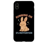 Running On 0% Motivation Funny Lazy Bunny Rabbit Cozy Apathy Case for iPhone XS Max