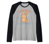 Running On 0% Motivation Funny Lazy Bunny Rabbit Cozy Apathy Raglan Baseball Tee