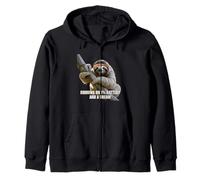 Running on 1% Battery and a Dream Sloth Motivation Design Zip Hoodie