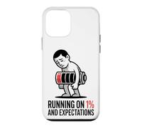 Running On 1 Percent And Expectations T-Shirt Funny Burnout Case for iPhone 12 mini