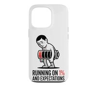 Running On 1 Percent And Expectations T-Shirt Funny Burnout Case for iPhone 13 Pro