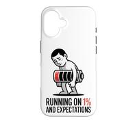 Running On 1 Percent And Expectations T-Shirt Funny Burnout Case for iPhone 16