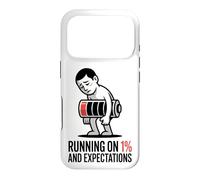 Running On 1 Percent And Expectations T-Shirt Funny Burnout Case for iPhone 17 Pro