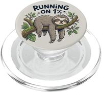 Running On 1% Sleepy Sloth Tired Low Energy Funny Humor PopSockets PopGrip for MagSafe