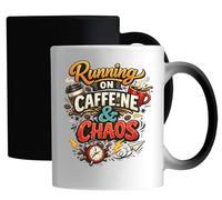 Running On Caffeine and Chaos Ceramic Magic Mug White