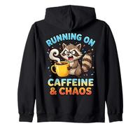 Running on Caffeine and Chaos for Coffee Lovers Zip Hoodie