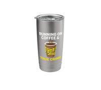 Running On Coffee and Caution Investigative Casework Analyst Stainless Steel Insulated Tumbler