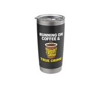 Running On Coffee and Caution Investigative Casework Analyst Stainless Steel Insulated Tumbler