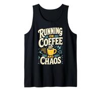 Running On Coffee and Chaos Funny Mom Tank Top