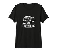 Running on Coffee and Endorphins Funny Marathon Runner Sport Premium T-Shirt