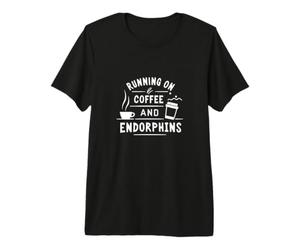 Running on Coffee and Endorphins Funny Marathon Runner Sport Premium T-Shirt