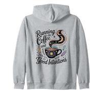 Running on Coffee and Good Intentions Funny Quote Design Zip Hoodie