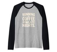 Running on Coffee and Late Nights Student Life Hustle Raglan Baseball Tee