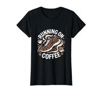 Running On Coffee Caffeine Runner Espresso Jogging Value Graphic T-Shirt, Women, Black, S