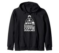 Running On Coffee Deadlines Office Worker Zip Hoodie