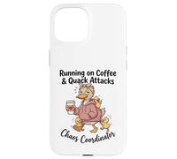 Running on Coffee & Quack Attacks Chaos Coordinator Case for iPhone 15