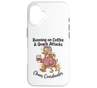 Running on Coffee & Quack Attacks Chaos Coordinator Case for iPhone 16