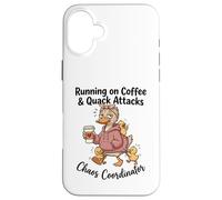 Running on Coffee & Quack Attacks Chaos Coordinator Case for iPhone 16 Plus
