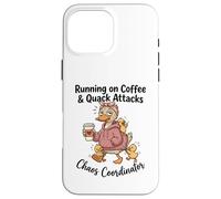 Running on Coffee & Quack Attacks Chaos Coordinator Case for iPhone 16 Pro Max