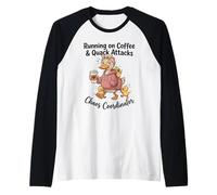 Running on Coffee & Quack Attacks Chaos Coordinator Raglan Baseball Tee